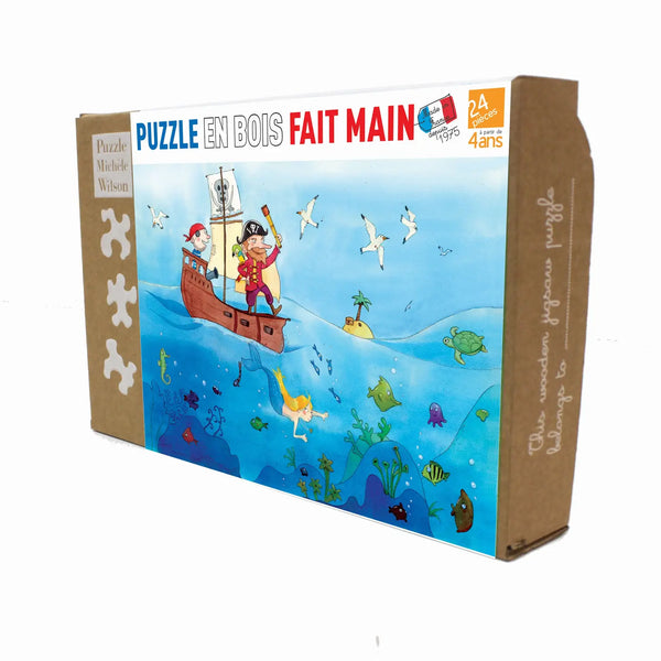 24 Piece - Children Wooden Art Jigsaw Puzzle - Pirates