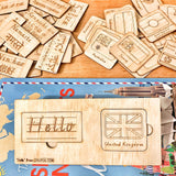 'Hello' , A Wooden Language, Country and Flag Puzzle